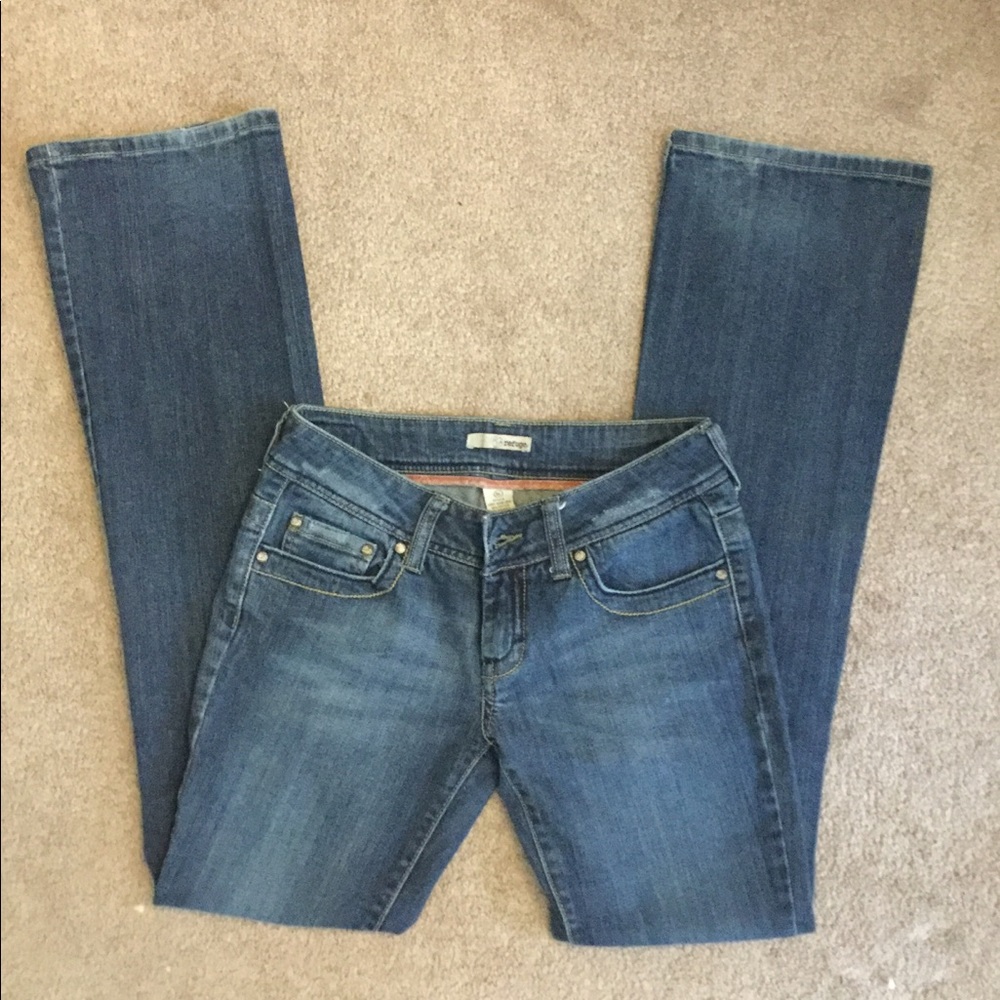 Straight cut dark wash jeans